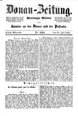 Donau-Zeitung Mittwoch 21. Juli 1852