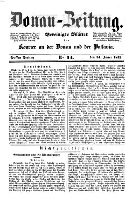 Donau-Zeitung Freitag 14. Januar 1853