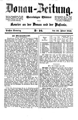 Donau-Zeitung Sonntag 16. Januar 1853