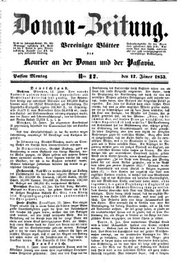 Donau-Zeitung Montag 17. Januar 1853