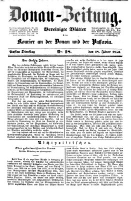 Donau-Zeitung Dienstag 18. Januar 1853