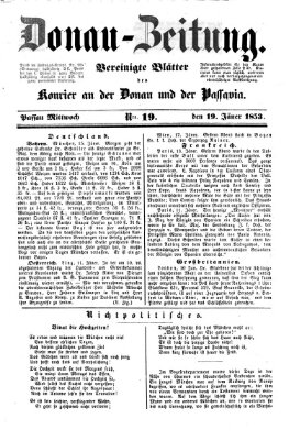 Donau-Zeitung Mittwoch 19. Januar 1853