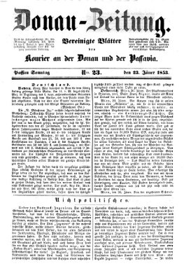 Donau-Zeitung Sonntag 23. Januar 1853