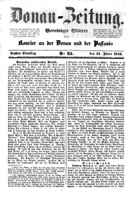 Donau-Zeitung Dienstag 25. Januar 1853