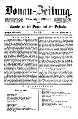 Donau-Zeitung Mittwoch 26. Januar 1853