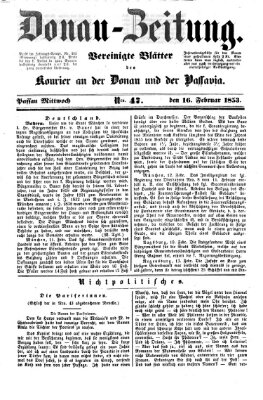 Donau-Zeitung Mittwoch 16. Februar 1853