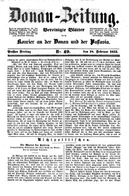 Donau-Zeitung Freitag 18. Februar 1853