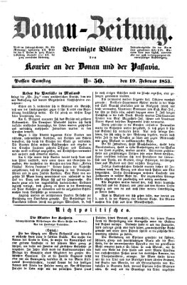 Donau-Zeitung Samstag 19. Februar 1853