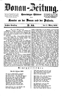 Donau-Zeitung Samstag 5. März 1853