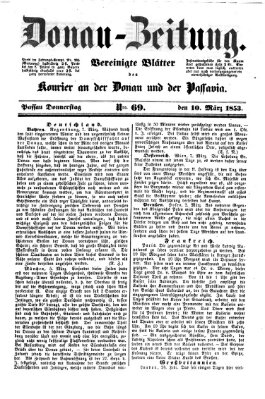 Donau-Zeitung Donnerstag 10. März 1853