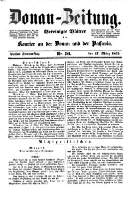 Donau-Zeitung Donnerstag 17. März 1853