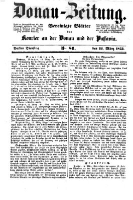 Donau-Zeitung Dienstag 22. März 1853