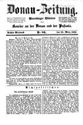 Donau-Zeitung Mittwoch 23. März 1853