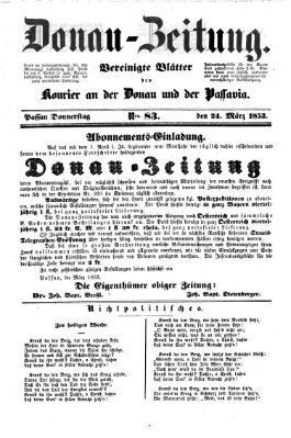 Donau-Zeitung Donnerstag 24. März 1853