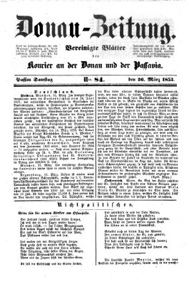 Donau-Zeitung Samstag 26. März 1853