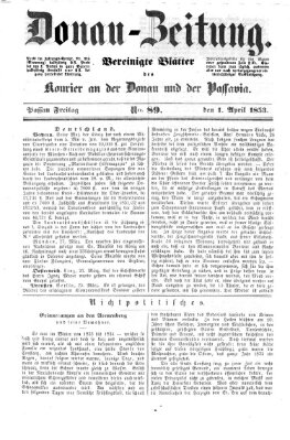 Donau-Zeitung Freitag 1. April 1853