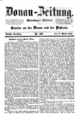 Donau-Zeitung Samstag 9. April 1853