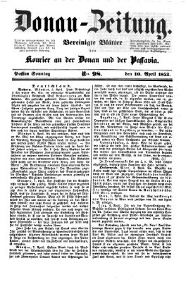 Donau-Zeitung Sonntag 10. April 1853