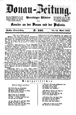 Donau-Zeitung Donnerstag 14. April 1853