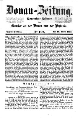 Donau-Zeitung Dienstag 19. April 1853