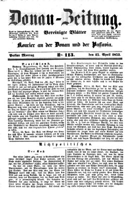 Donau-Zeitung Montag 25. April 1853