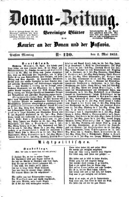 Donau-Zeitung Montag 2. Mai 1853