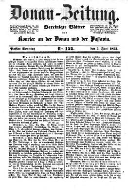 Donau-Zeitung Sonntag 5. Juni 1853