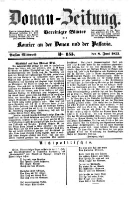 Donau-Zeitung Mittwoch 8. Juni 1853