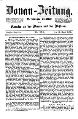 Donau-Zeitung Sonntag 12. Juni 1853