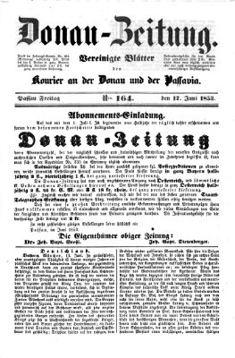 Donau-Zeitung Freitag 17. Juni 1853