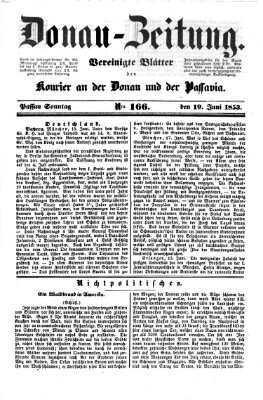 Donau-Zeitung Sonntag 19. Juni 1853