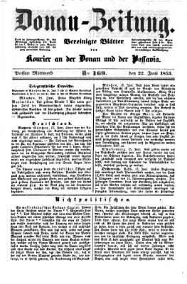 Donau-Zeitung Mittwoch 22. Juni 1853