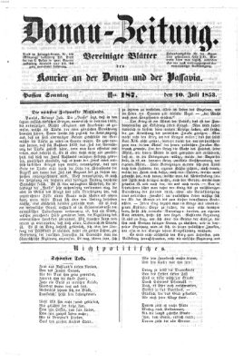 Donau-Zeitung Sonntag 10. Juli 1853