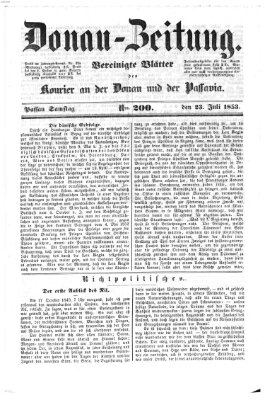 Donau-Zeitung Samstag 23. Juli 1853