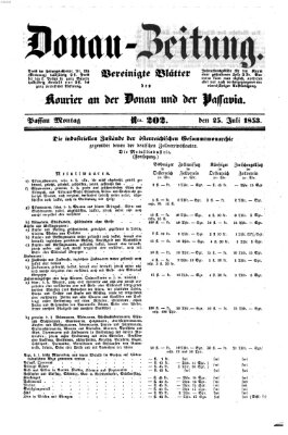 Donau-Zeitung Montag 25. Juli 1853