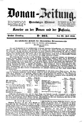 Donau-Zeitung Dienstag 26. Juli 1853