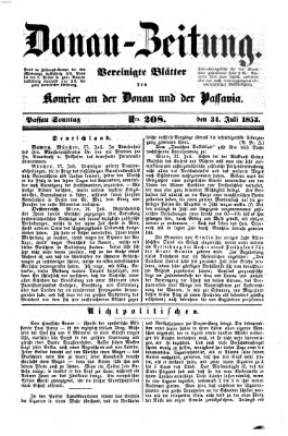 Donau-Zeitung Sonntag 31. Juli 1853