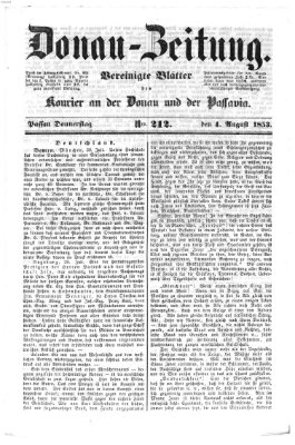 Donau-Zeitung Donnerstag 4. August 1853