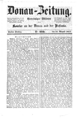 Donau-Zeitung Freitag 12. August 1853