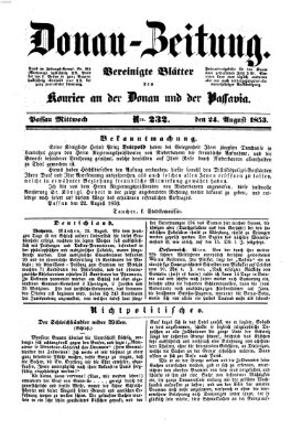 Donau-Zeitung Mittwoch 24. August 1853