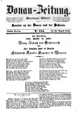 Donau-Zeitung Freitag 26. August 1853