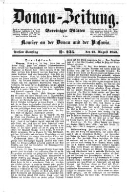 Donau-Zeitung Samstag 27. August 1853