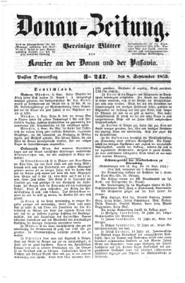 Donau-Zeitung Donnerstag 8. September 1853