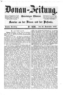 Donau-Zeitung Sonntag 11. September 1853