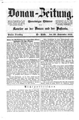 Donau-Zeitung Dienstag 20. September 1853