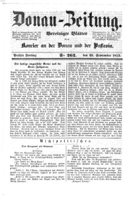 Donau-Zeitung Freitag 23. September 1853