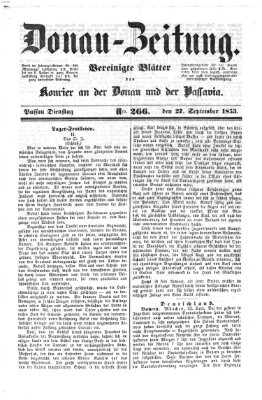 Donau-Zeitung Dienstag 27. September 1853