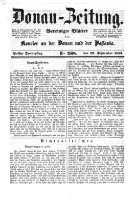 Donau-Zeitung Donnerstag 29. September 1853