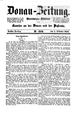 Donau-Zeitung Freitag 7. Oktober 1853