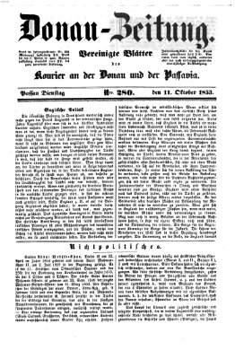 Donau-Zeitung Dienstag 11. Oktober 1853